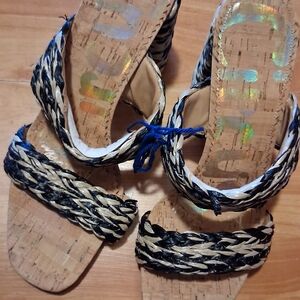 Elegant Braided Cork Sandals